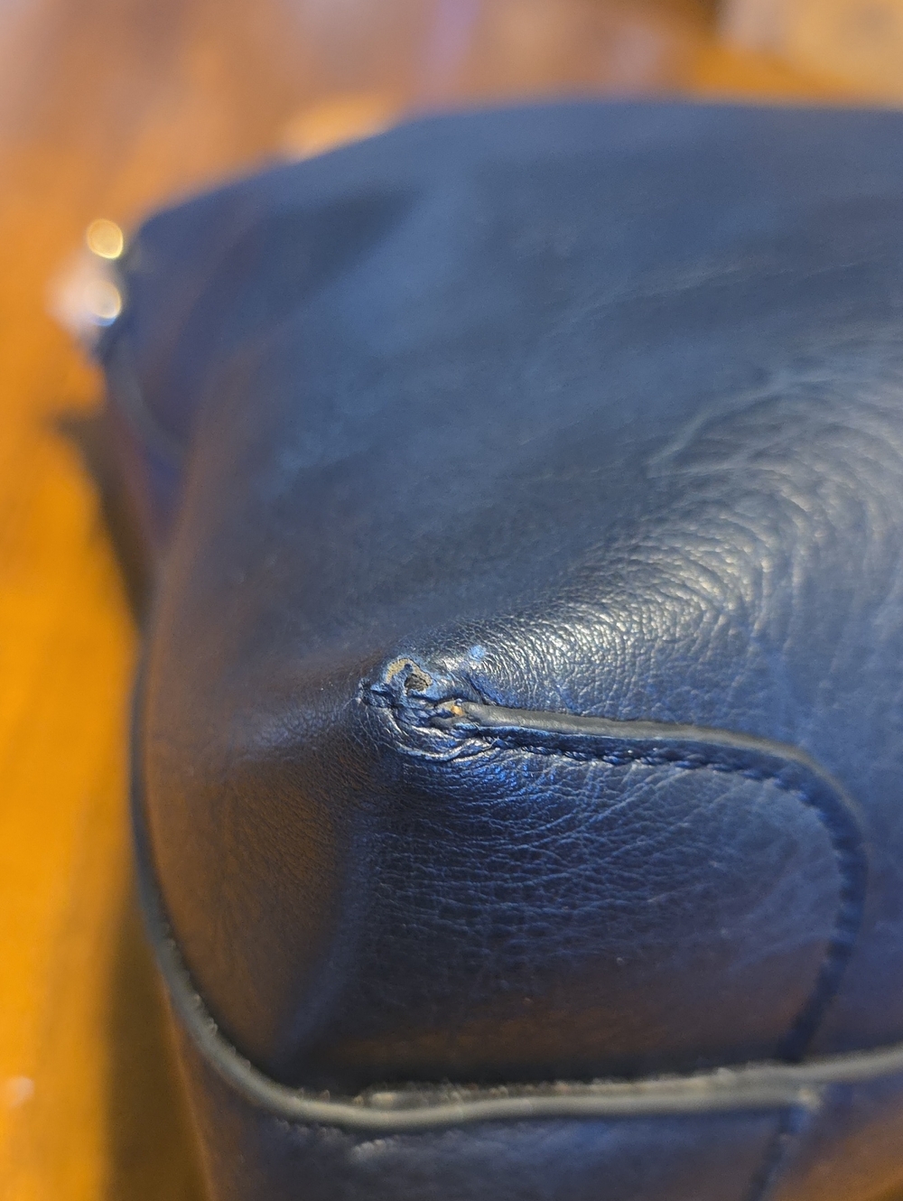 Classic Black Tote Bag with Braided Tan Handles - Picture 8 of 16